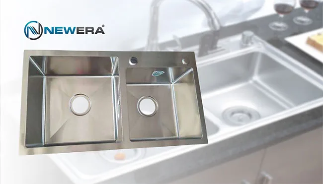 Chậu rửa bát NewEra inox 304 2 bồn rửa NE78S43H