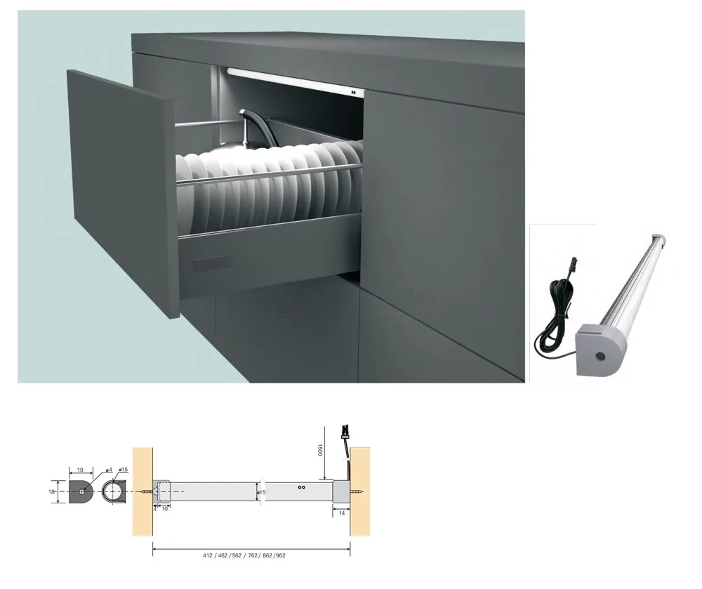 Đèn led NewEra dài 562mm lắp nổi NE2500.562A1.62