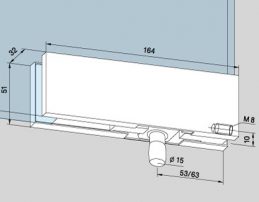 Kẹp kính bản lề sàn Dorma PT30