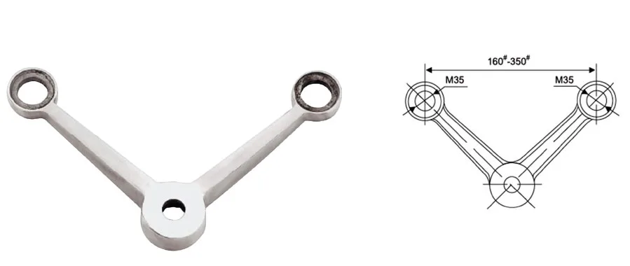 Kẹp kính chân nhện NewEra dài 150mm NE143L150