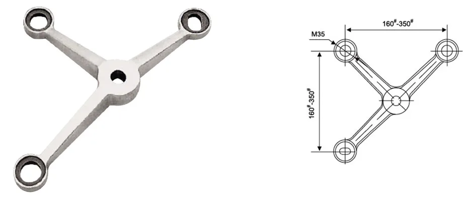 Kẹp kính chân nhện NewEra dài 150mm NE144L150