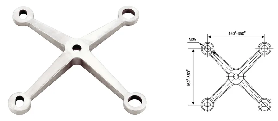 Kẹp kính chân nhện NewEra dài 250mm NE145L250