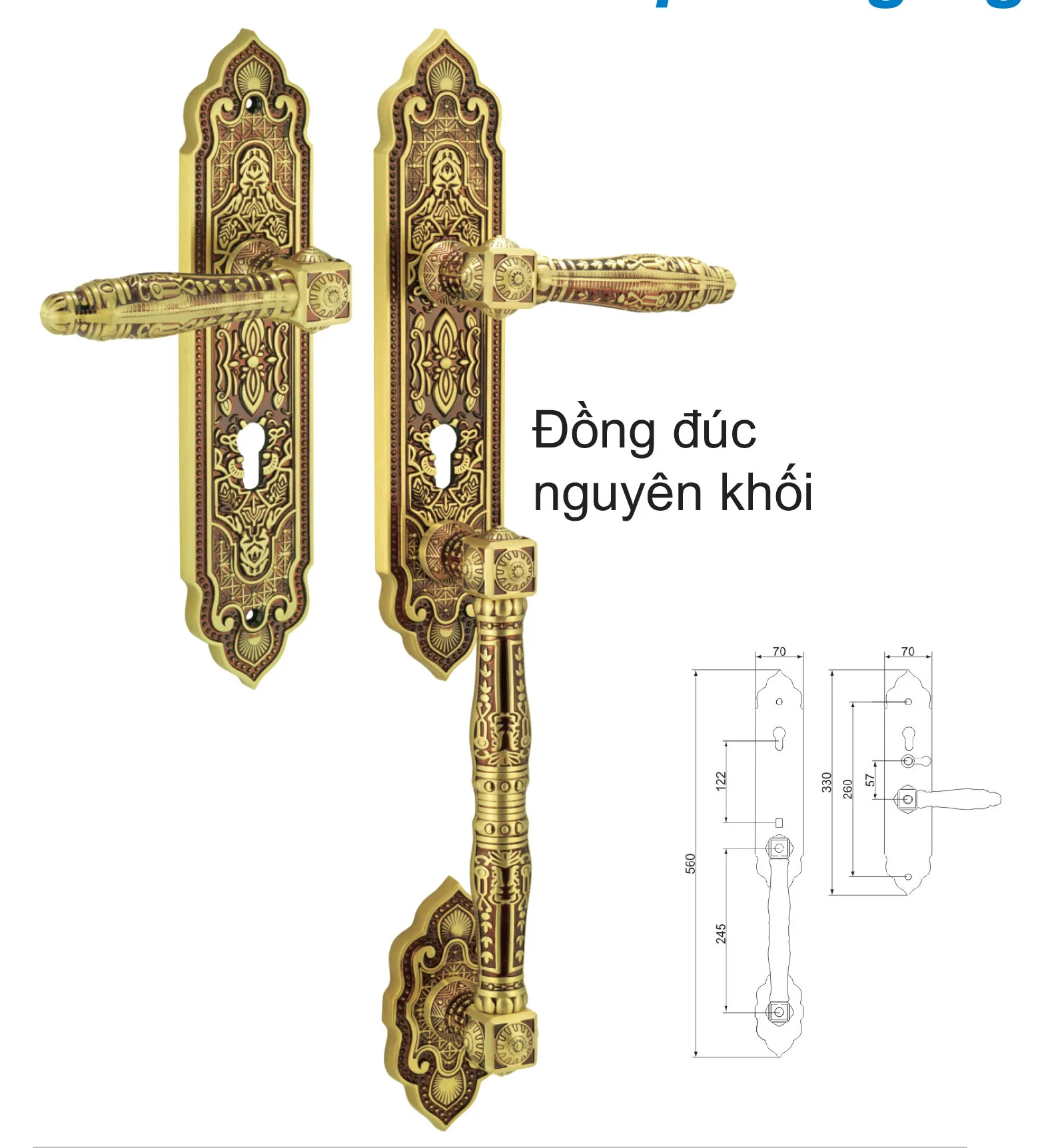 Khóa cửa đại sảnh NewEra thép không gỉ và đồng nguyên chất NE9999BF1