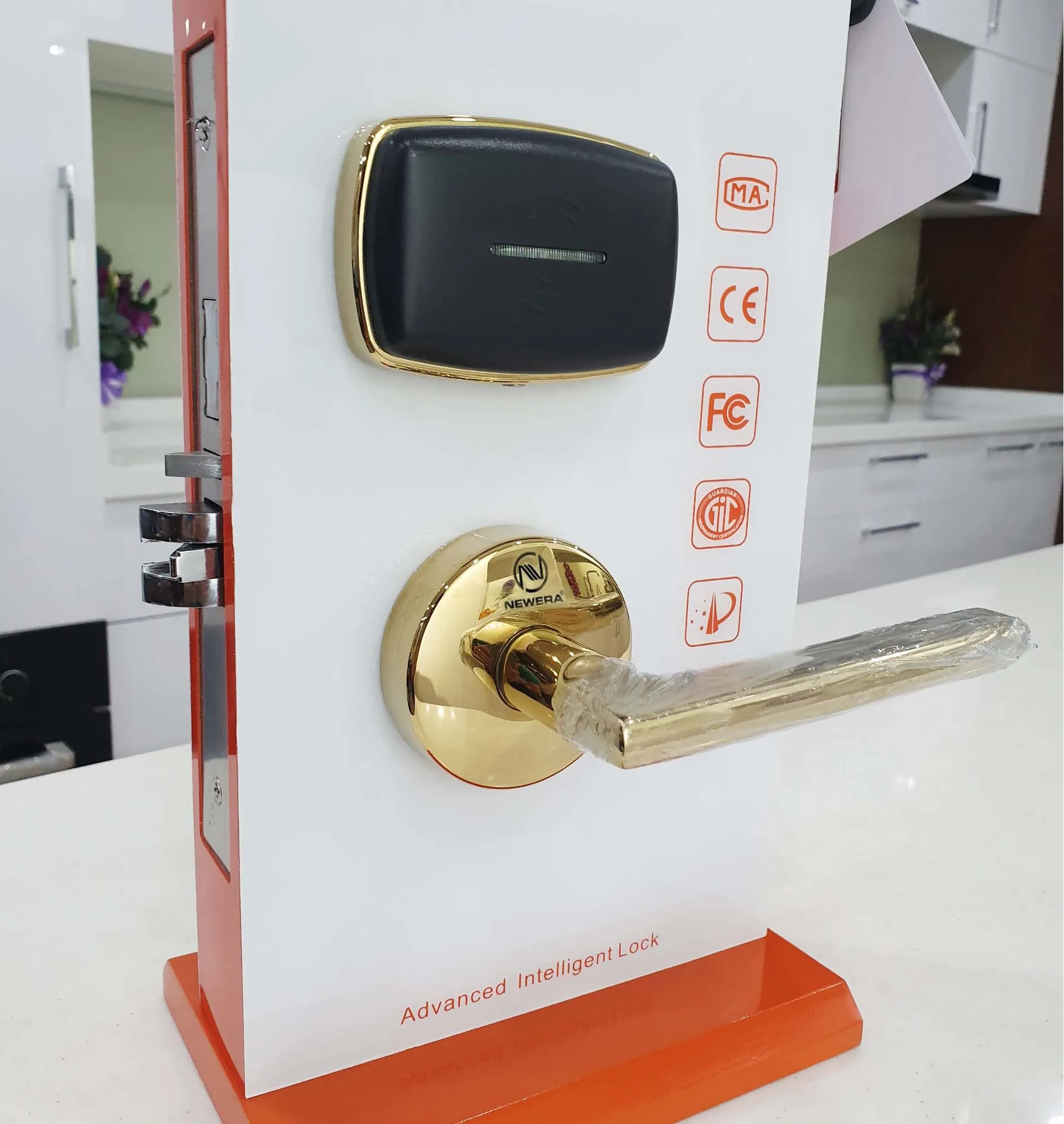 Khóa thẻ từ khách sạn NewEra thép nguyên chất NE8016BS