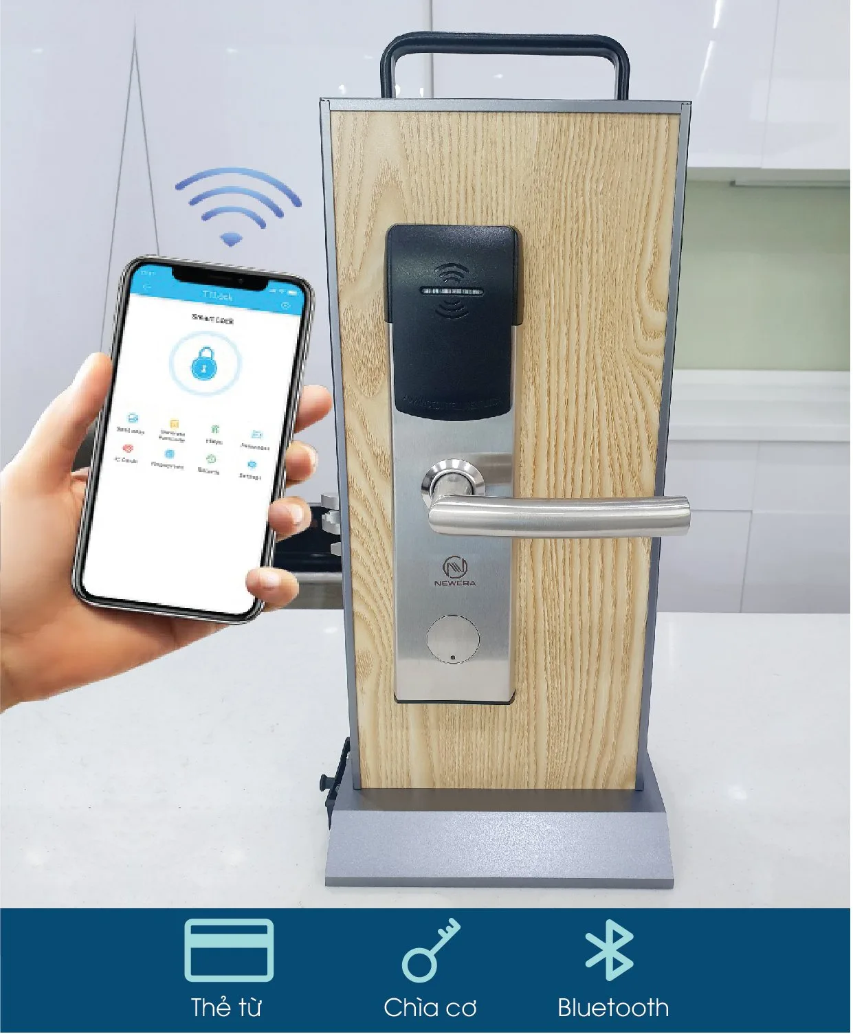 Khóa thẻ từ sử dụng mobile NewEra inox 304 NE9999HA88