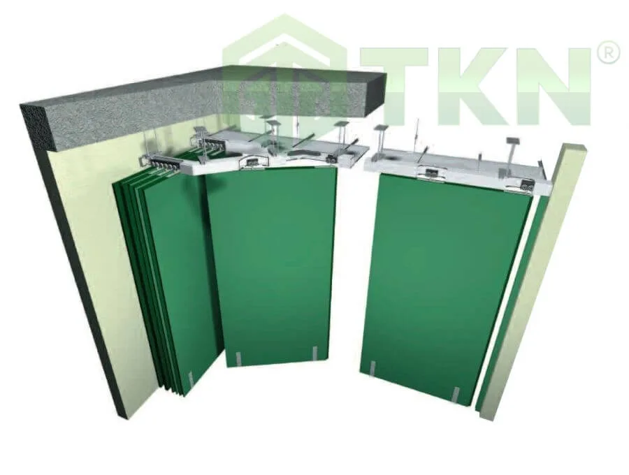 Ray cửa trượt lùa Henderson Flexirol 135° Timber