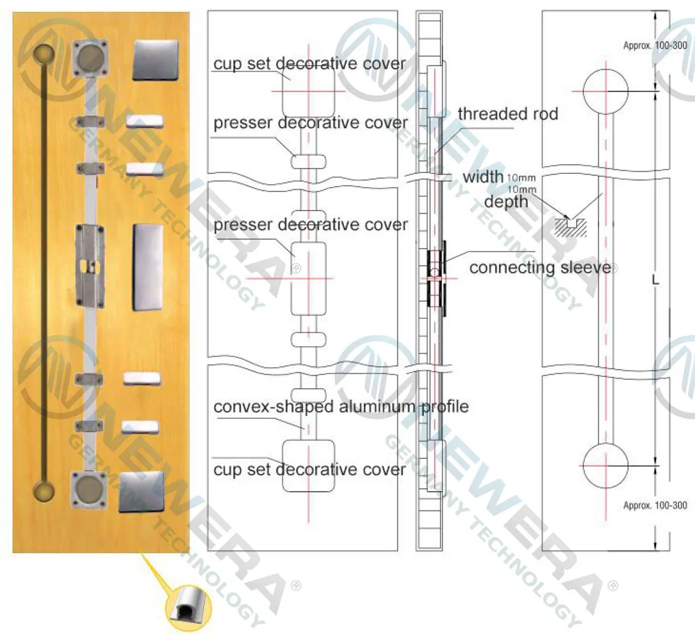Thanh chống cong cánh tủ áo NewEra dài 17 – 2m NE027A2