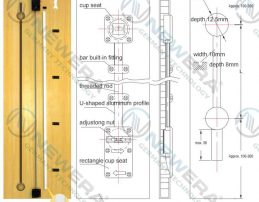 Thanh chống cong cánh tủ bếp NE026X1