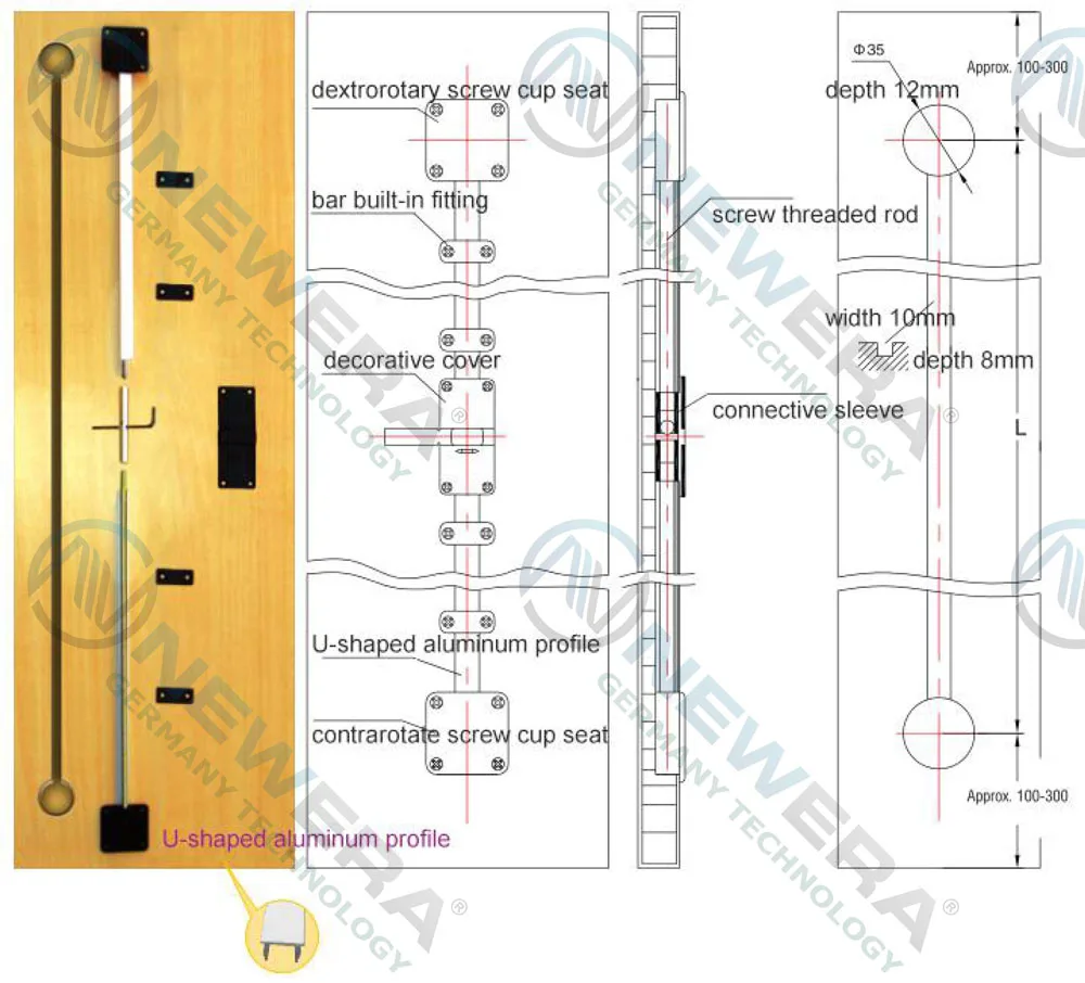 Thanh chống cong cánh tủ bếp NewEra nhựa pp NE027X1
