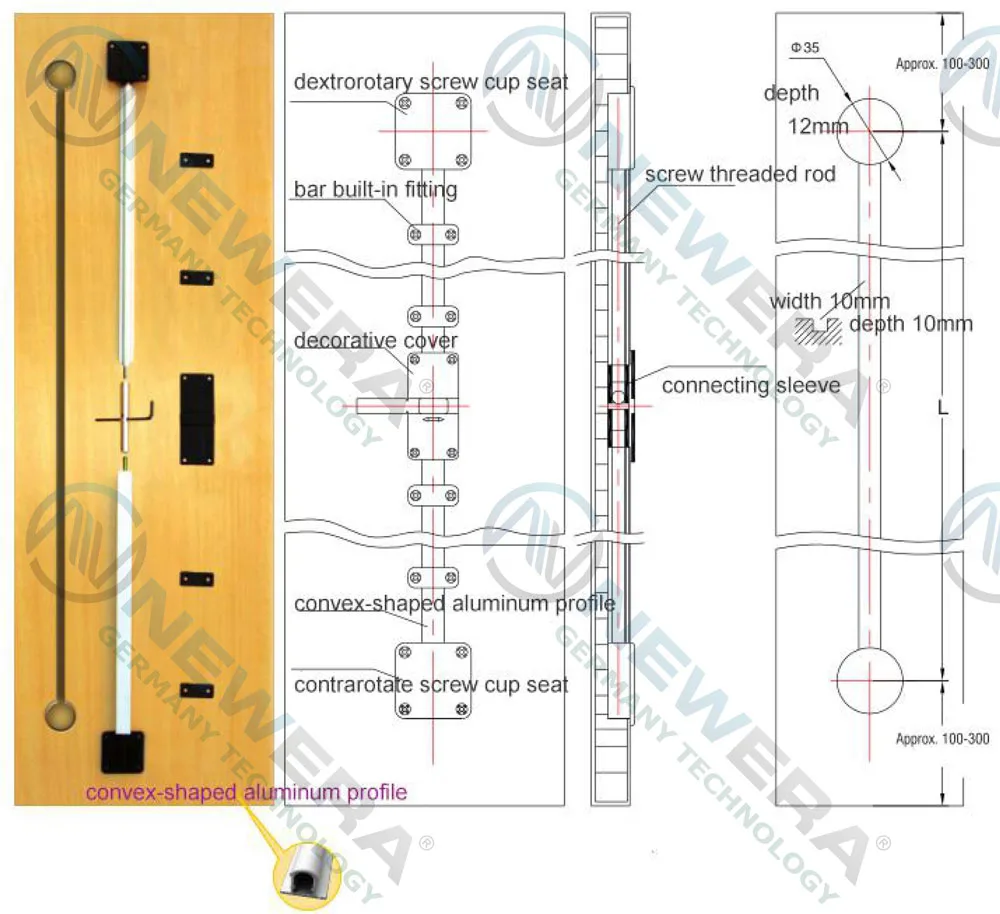Thanh chống cong cánh tủ bếp NewEra nhựa pp NE027X2