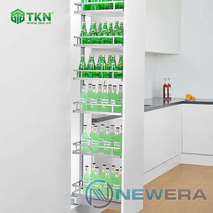 Tủ đồ khô NewEra cánh kéo đáy melamin 6 tầng 6 rổ NE466.400 2