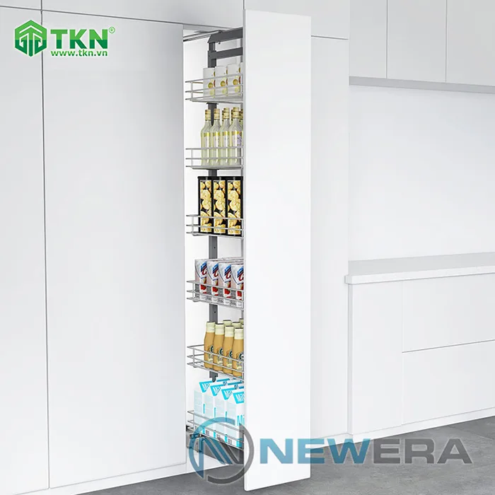 Tủ đồ khô NewEra cánh kéo inox nan 304 6 tầng 6 rổ NE666.400 13