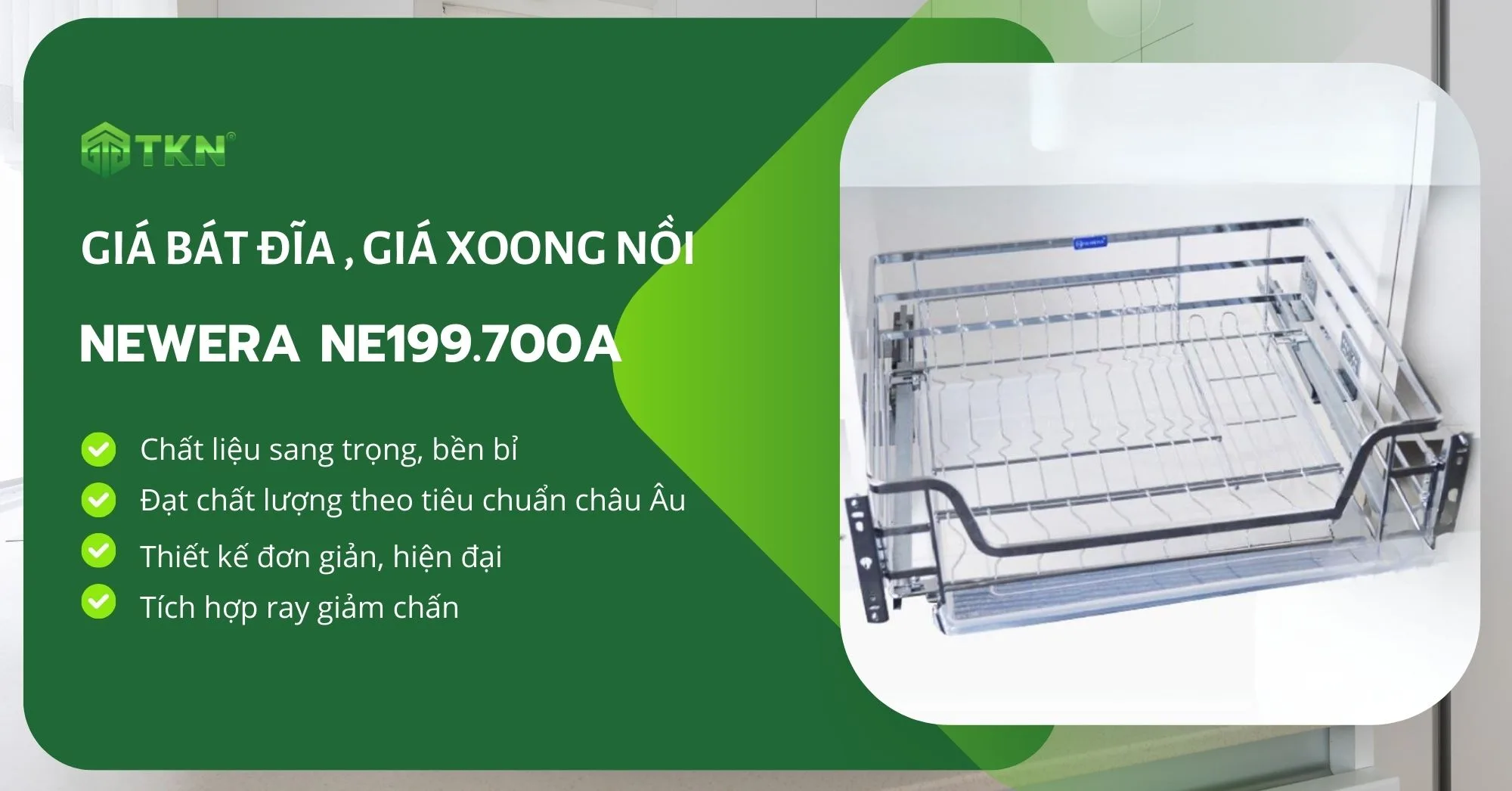 Ưu điểm của giá xoong nồi NewEra thép mạ crom rộng 700mm NE199.700A