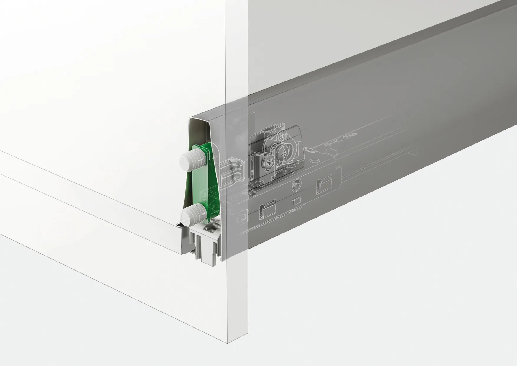 Ngăn kéo Grass DWD-XP 40kg vách inox nâng cấp thanh M2.500SS 3