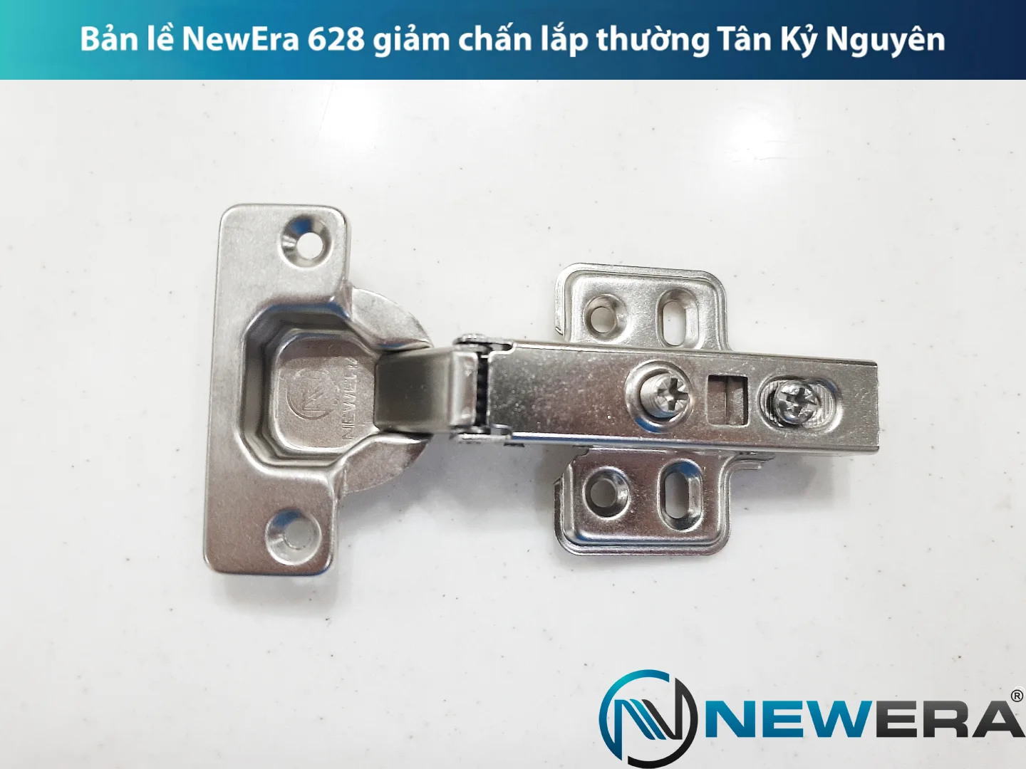 Bản lề NewEra thẳng, giảm chấn lắp thường piston đồng 628A
