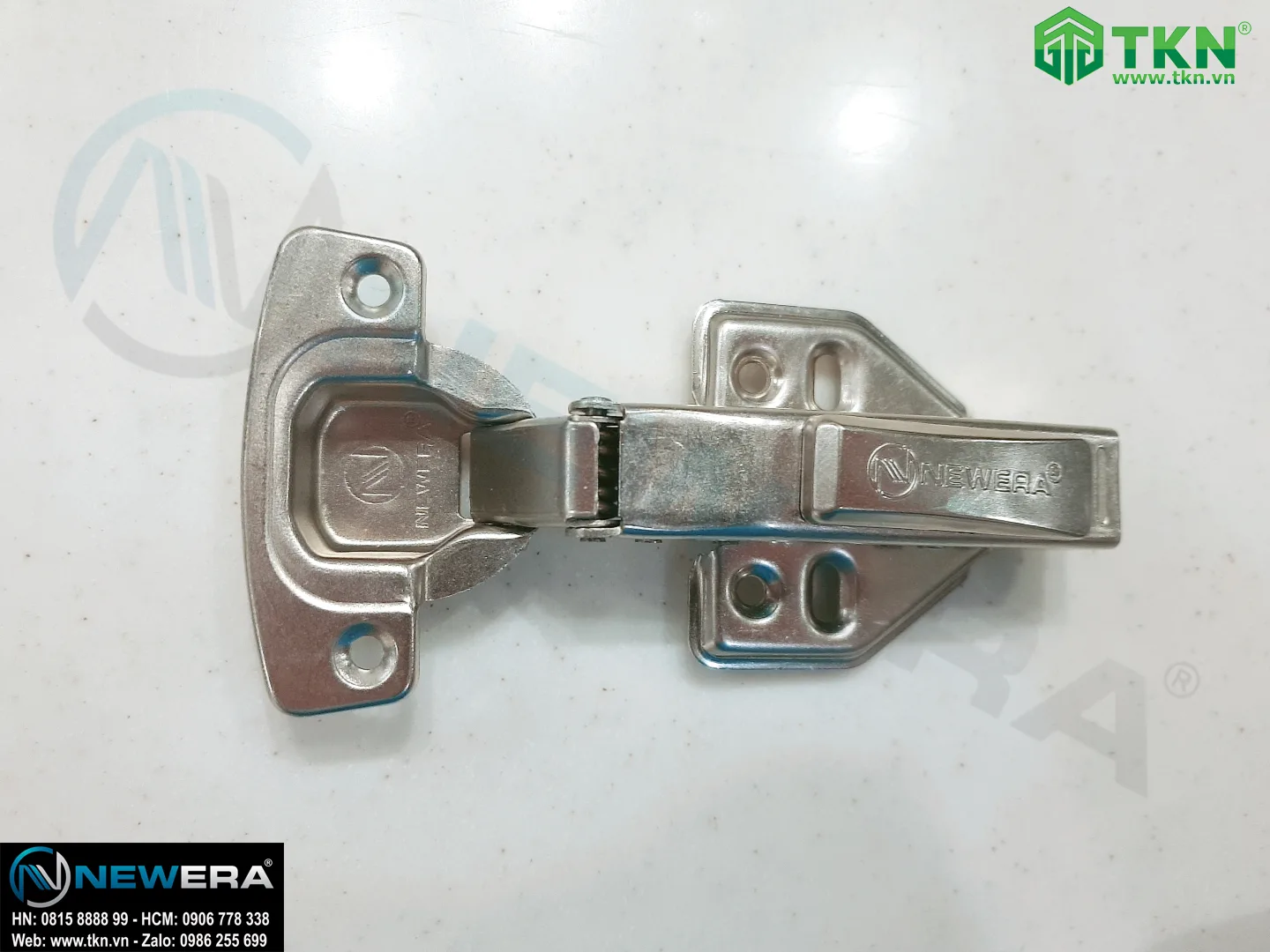 Bản lề NewEra thẳng giảm chấn, lắp nhanh piston đồng 666A 2