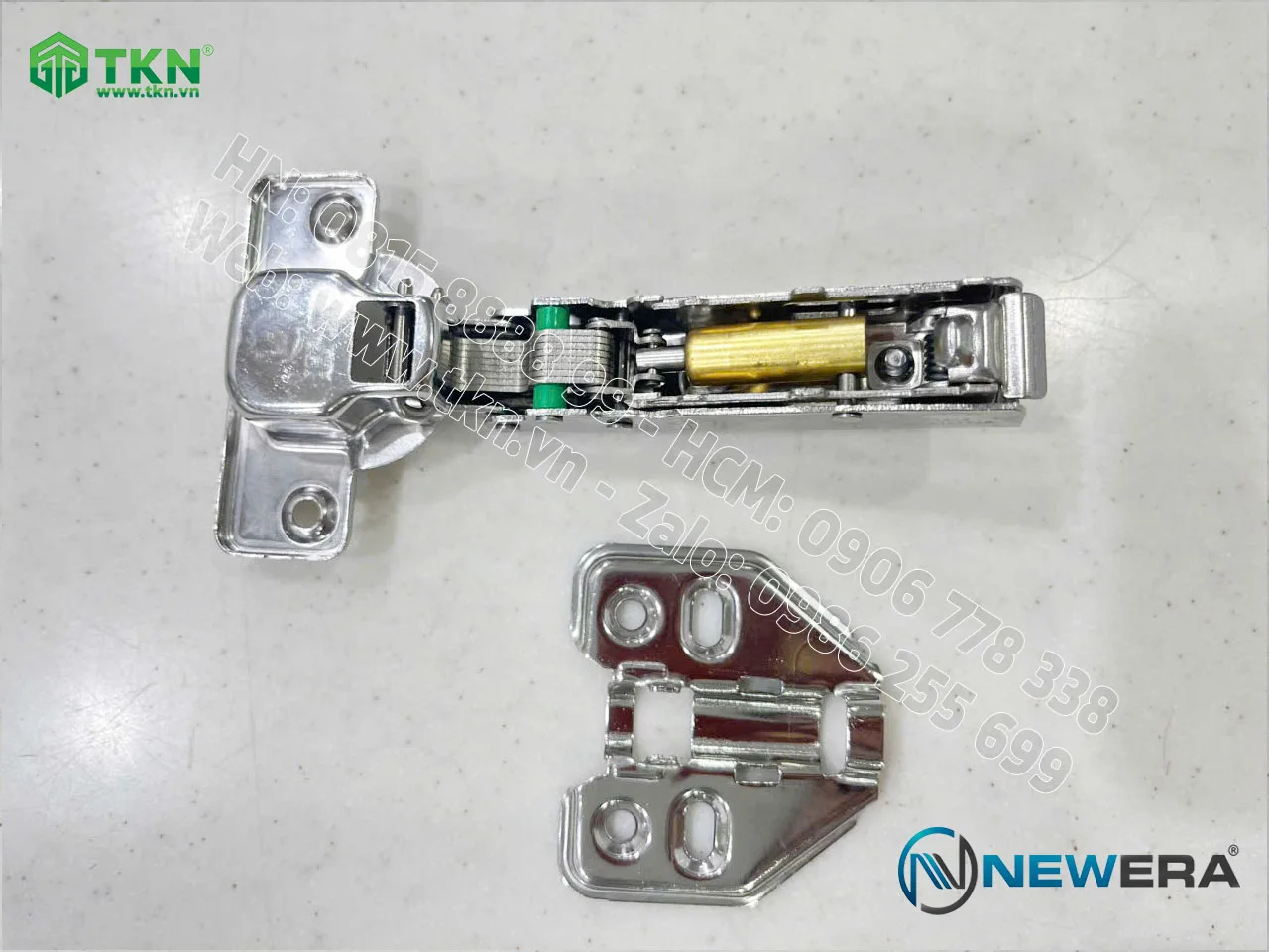 Bản lề NewEra thẳng SUS 304 giảm chấn, lắp nhanh 699A 8