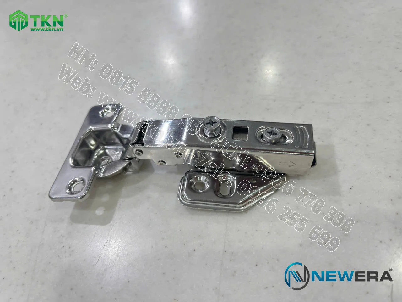 Bản lề NewEra thẳng SUS 304 giảm chấn, lắp nhanh 699A 3