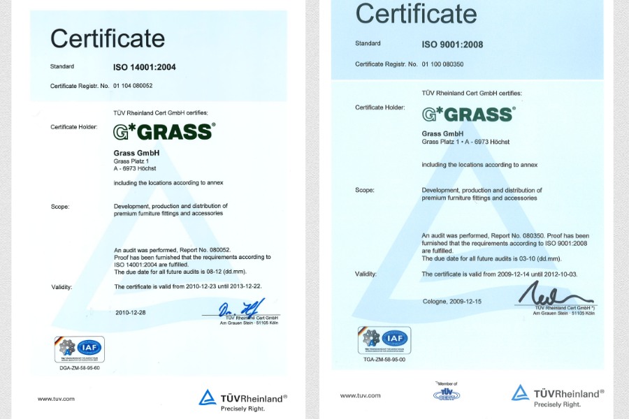 Chứng nhận chất lượng ISO sản phẩm Grass