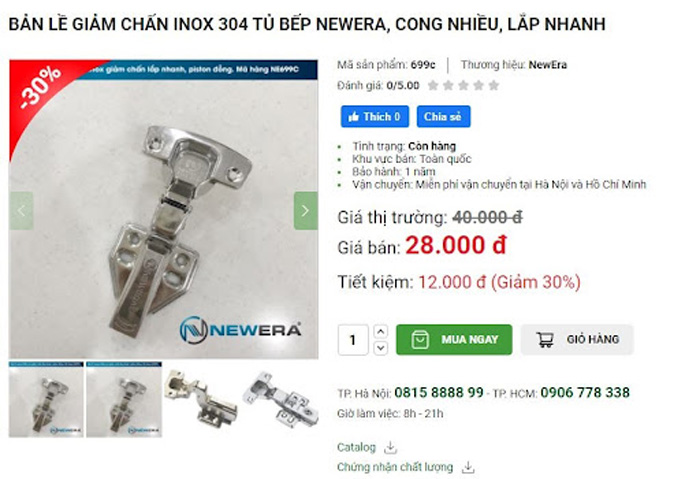 Tìm mua bản lề cửa tủ bếp tại TKN bước 3