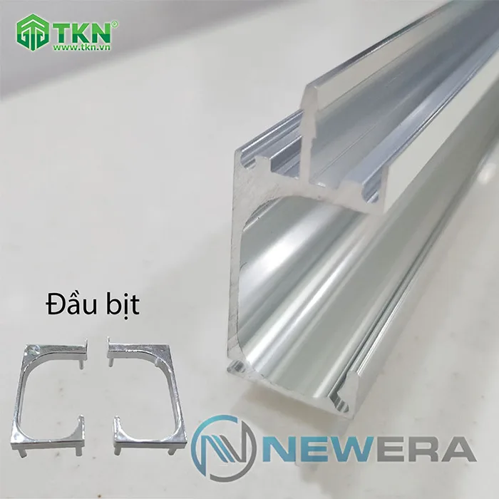 Tay nắm âm cửa hợp kim nhôm dài màu inox NE8888.3000SS 2