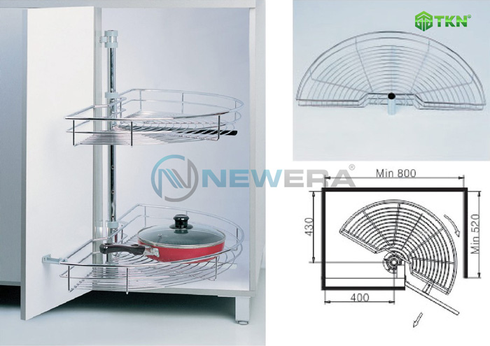 Kích thước mâm xoay tủ bếp