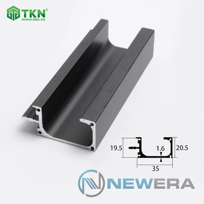 Tay nắm âm cửa hợp kim nhôm dài màu inox NE8888.3000SS 1