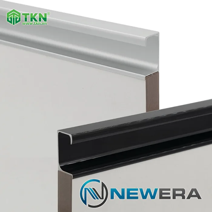 Tay nắm âm cửa hợp kim nhôm dài màu inox xẻ rãnh NE9111.3000SS 6