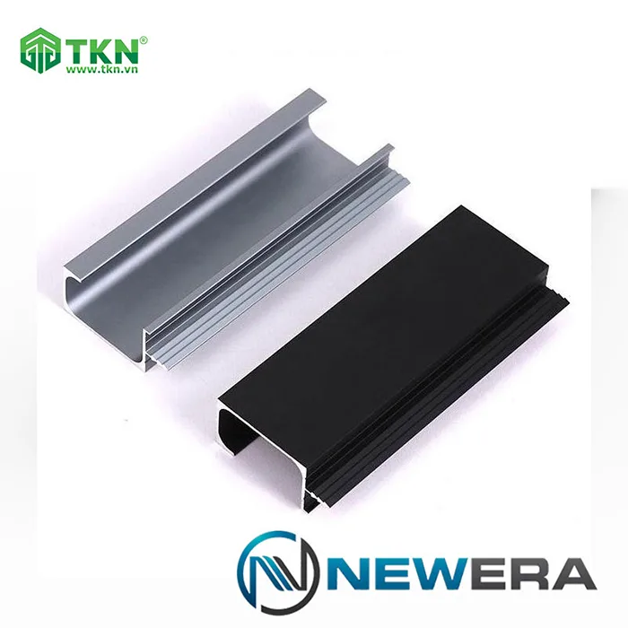 Tay nắm âm cửa hợp kim nhôm dài màu inox xẻ rãnh NE9111.3000SS 3