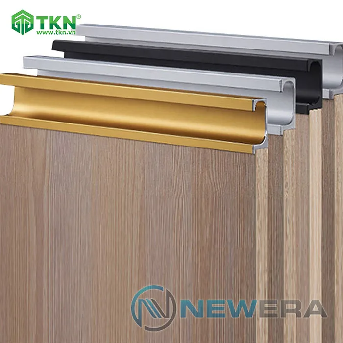 Tay nắm âm cửa hợp kim nhôm dài màu inox NE8888.3000SS 4