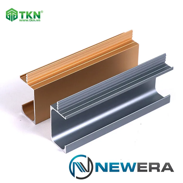 Tay nắm âm cửa hợp kim nhôm dài màu inox xẻ rãnh NE9111.3000SS 4