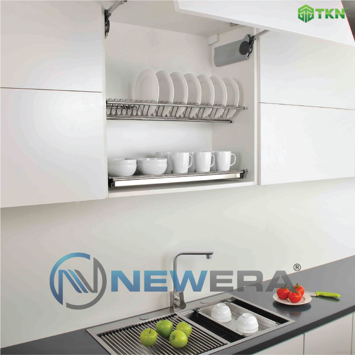 Giá để bát đĩa cố định tủ bếp trên NewEra