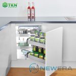 Kệ góc tủ bếp liên hoàn NewEra inox hộp 304 NE455.900MR 7