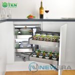 Kệ góc tủ bếp liên hoàn NewEra inox hộp 304 NE455.900MR 2