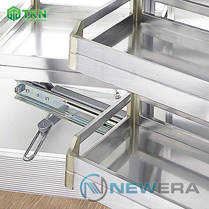 Kệ góc tủ bếp liên hoàn NewEra inox hộp 304 NE455.900MR 3