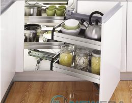 Kệ góc xoay liên hoàn NewEra inox hộp 304- Mã NE455.900MR