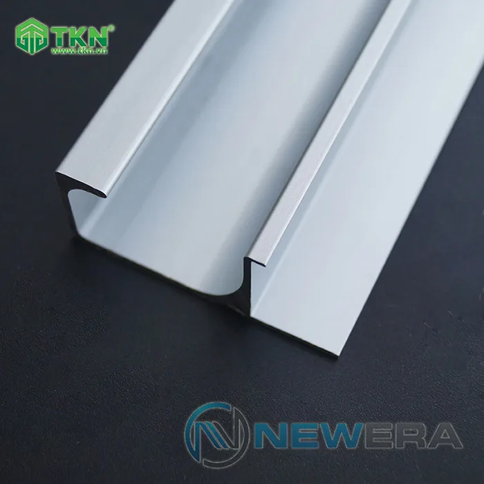 Tay nắm âm tủ hợp kim nhôm dài màu ánh bạc NE9999.3000SV 2