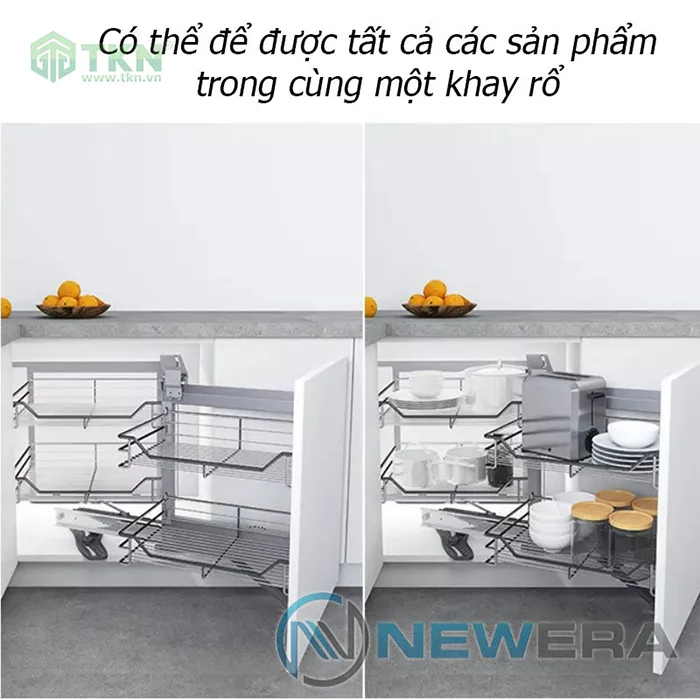 Kệ góc liên hoàn inox 304 nan dẹt NE555.900CR NewEra 3