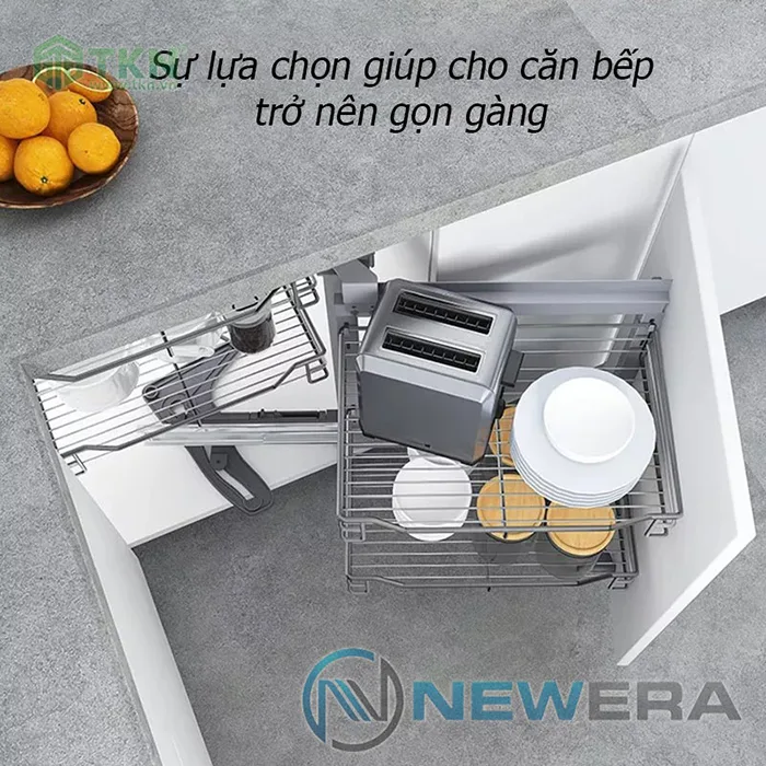 Kệ góc liên hoàn inox 304 nan dẹt NE555.900CR NewEra 2
