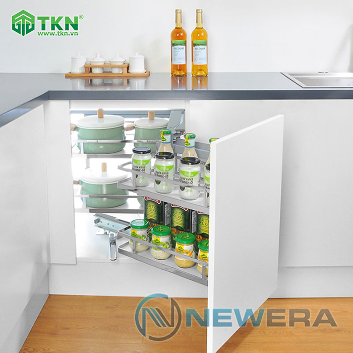 Giá góc tủ bếp liên hoàn NewEra 400mm NE755.900MR