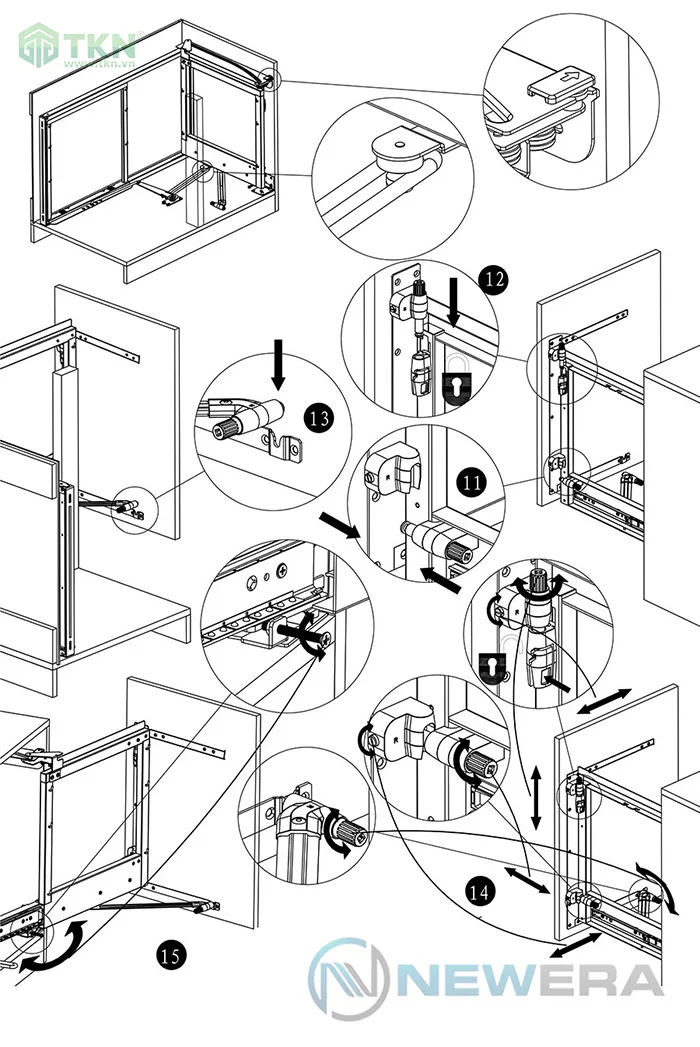 Lắp đặt kệ góc xoay liên hoàn NewEra NE555.900CR