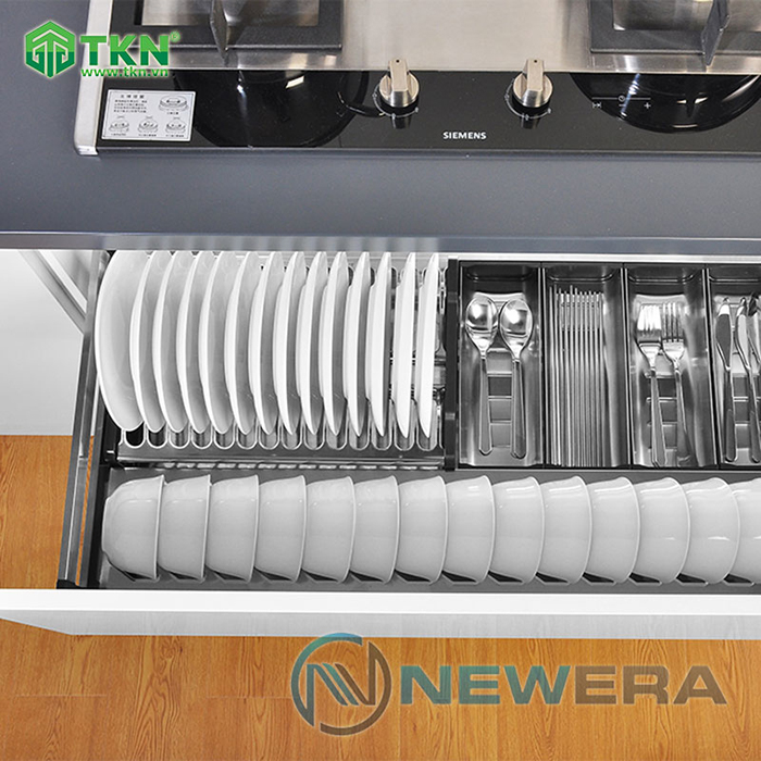 Giá để bát đĩa đa năng NewEra 700mm inox hộp 304 NE377.700 14