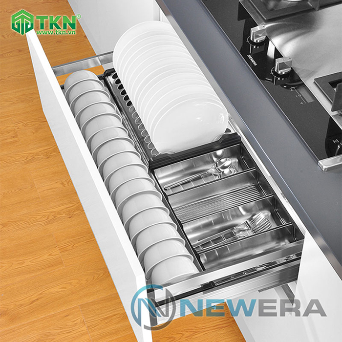 Giá để bát đĩa đa năng NewEra 800mm inox hộp 304 NE377.800 14