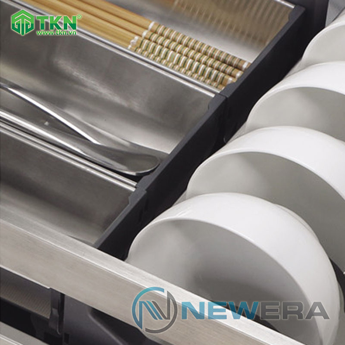 Giá để bát đĩa đa năng NewEra 800mm inox hộp 304 NE377.800 6