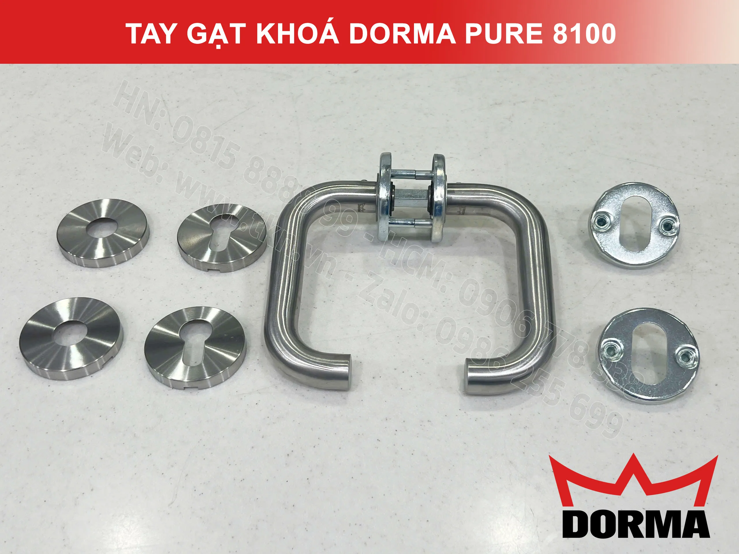Tay gạt khoá Dorma inox 304 cao cấp dài 140mm Pure 8100