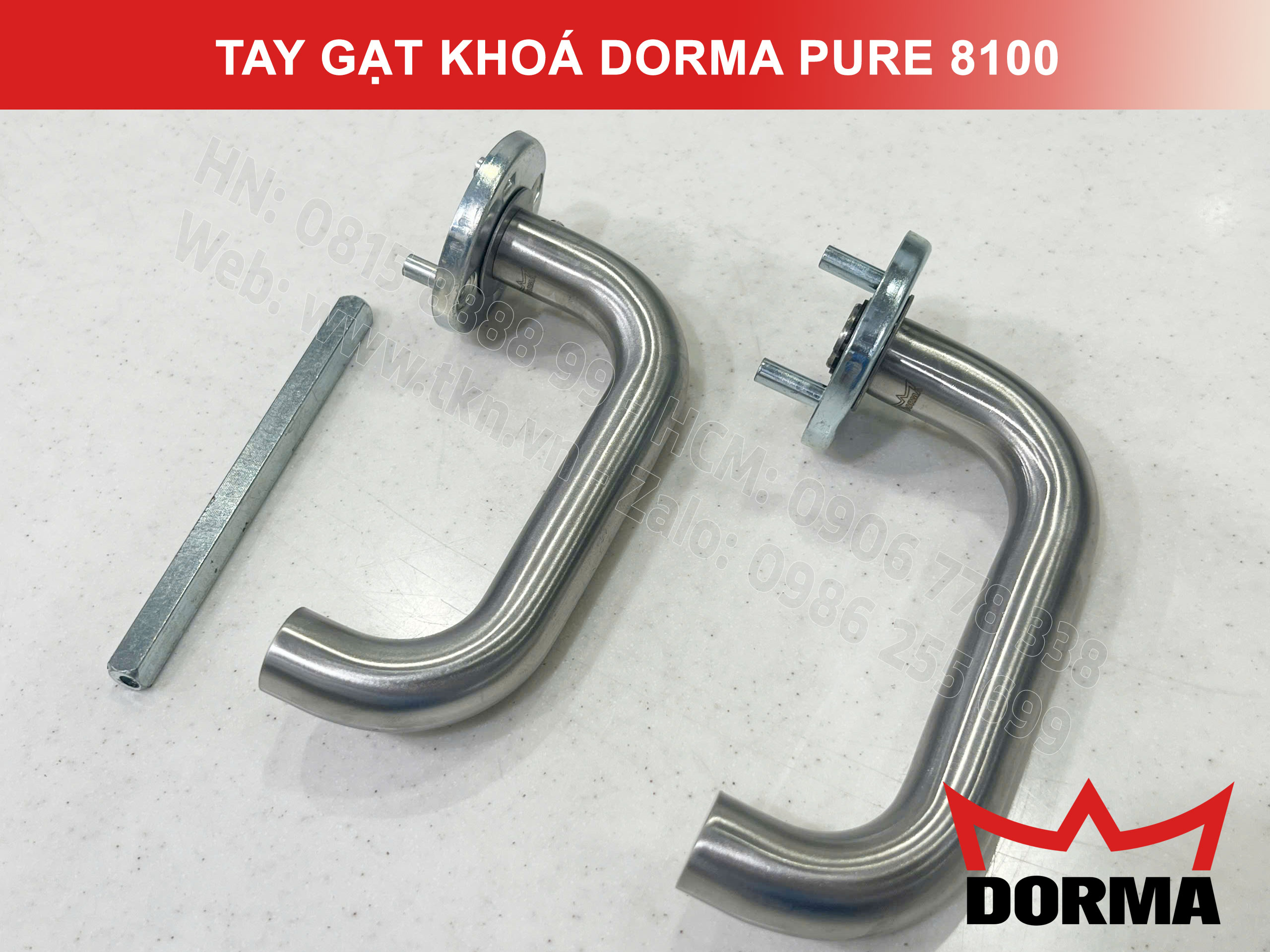 Tay gạt khoá Dorma inox 304 cao cấp dài 140mm Pure 8100 9