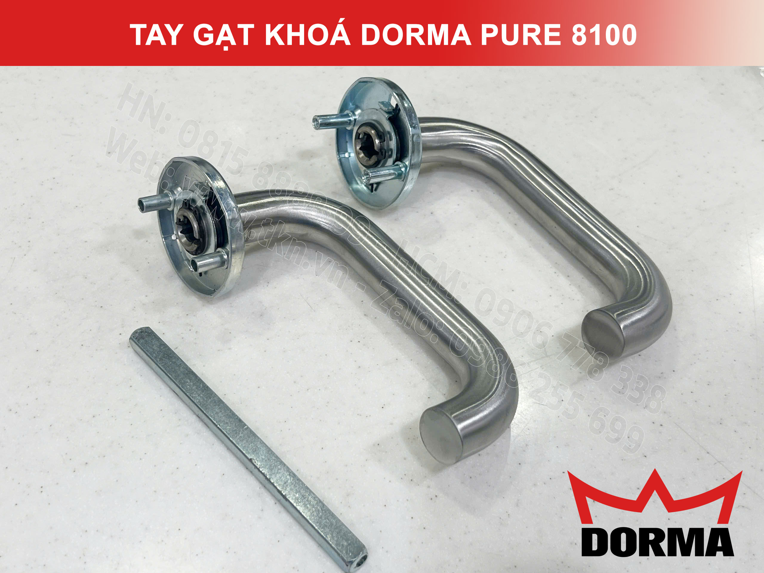 Tay gạt khoá Dorma inox 304 cao cấp dài 140mm Pure 8100 10