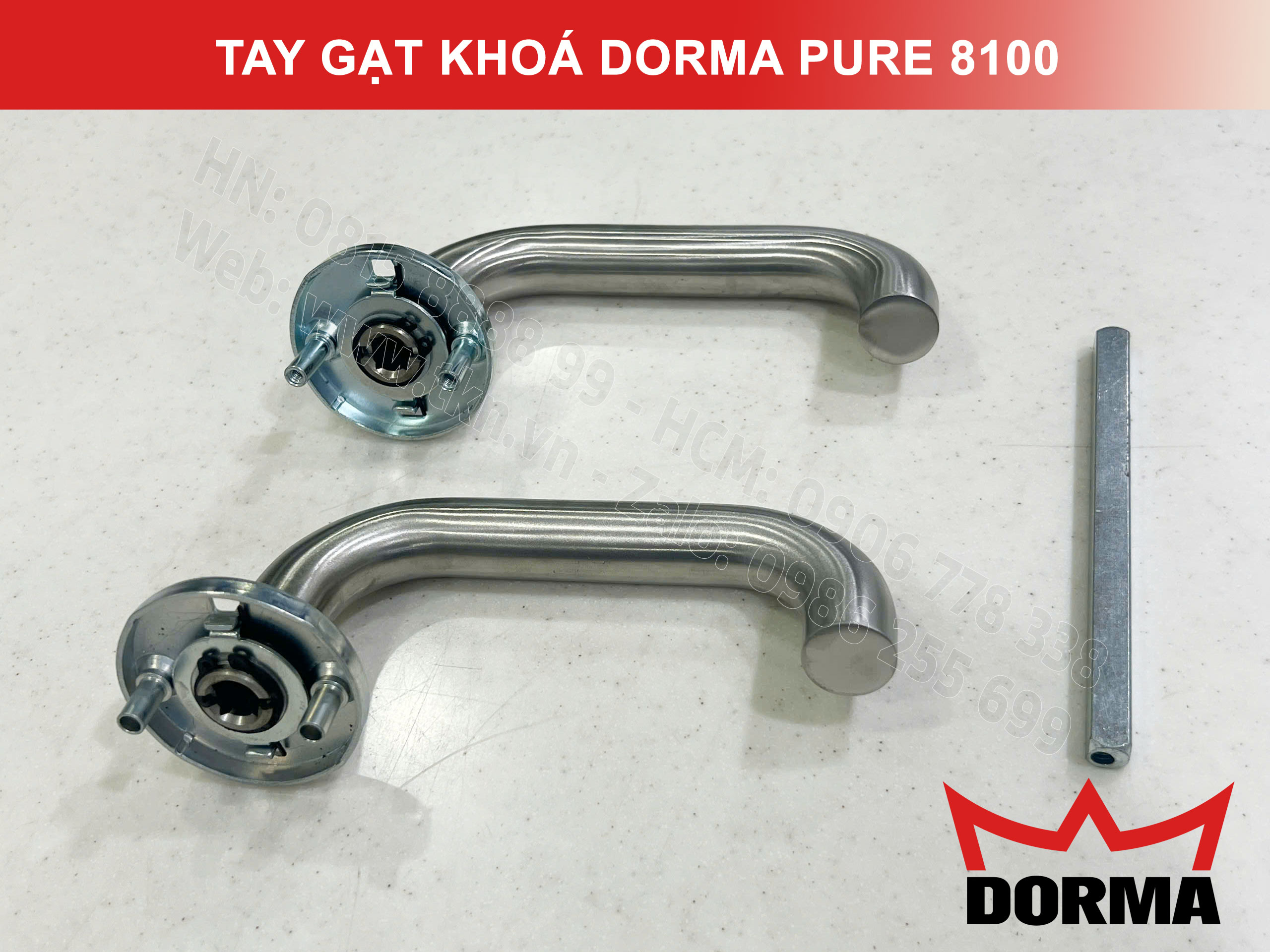 Tay gạt khoá Dorma inox 304 cao cấp dài 140mm Pure 8100 11