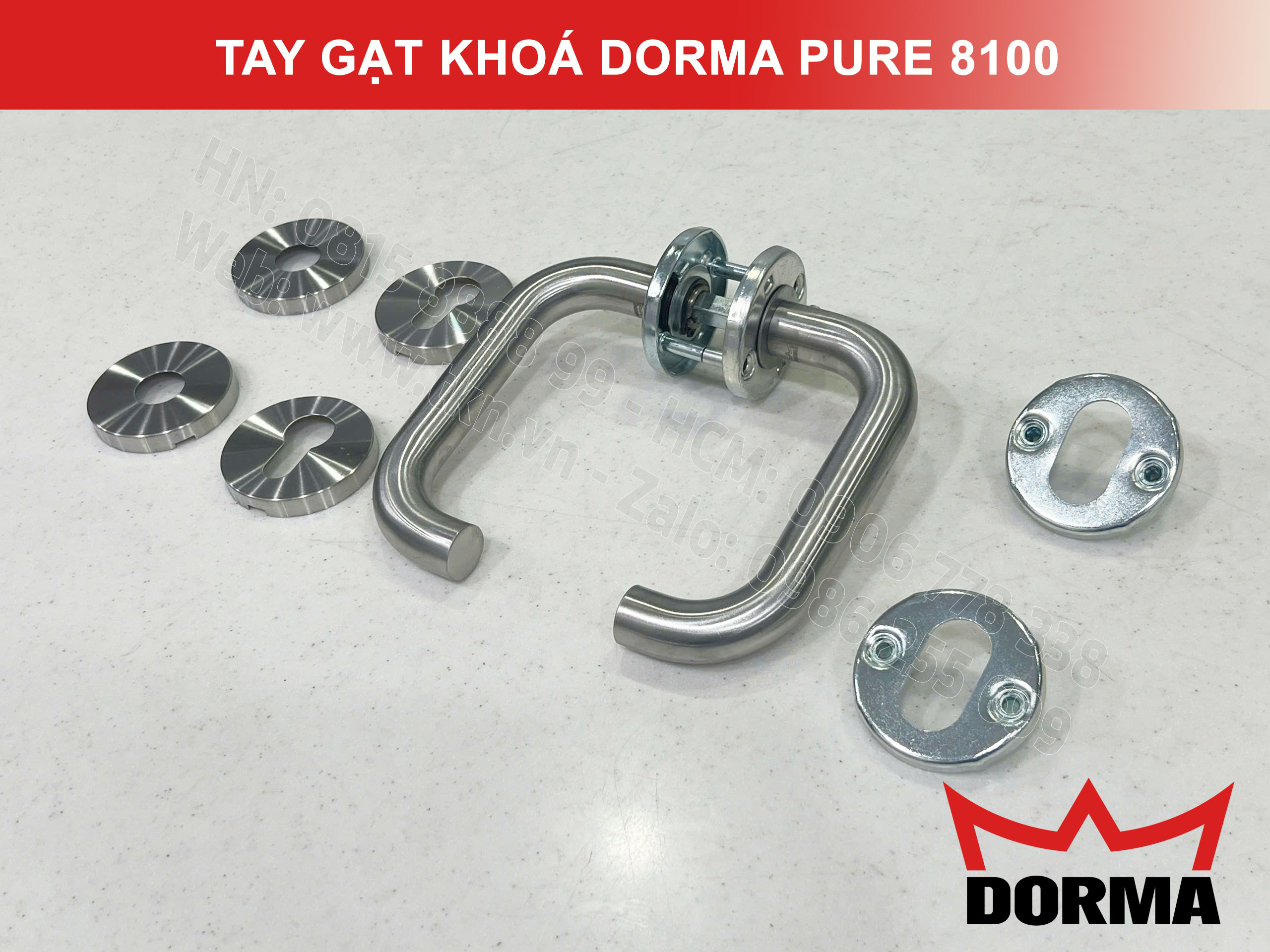 Tay gạt khoá Dorma inox 304 cao cấp dài 140mm Pure 8100 1