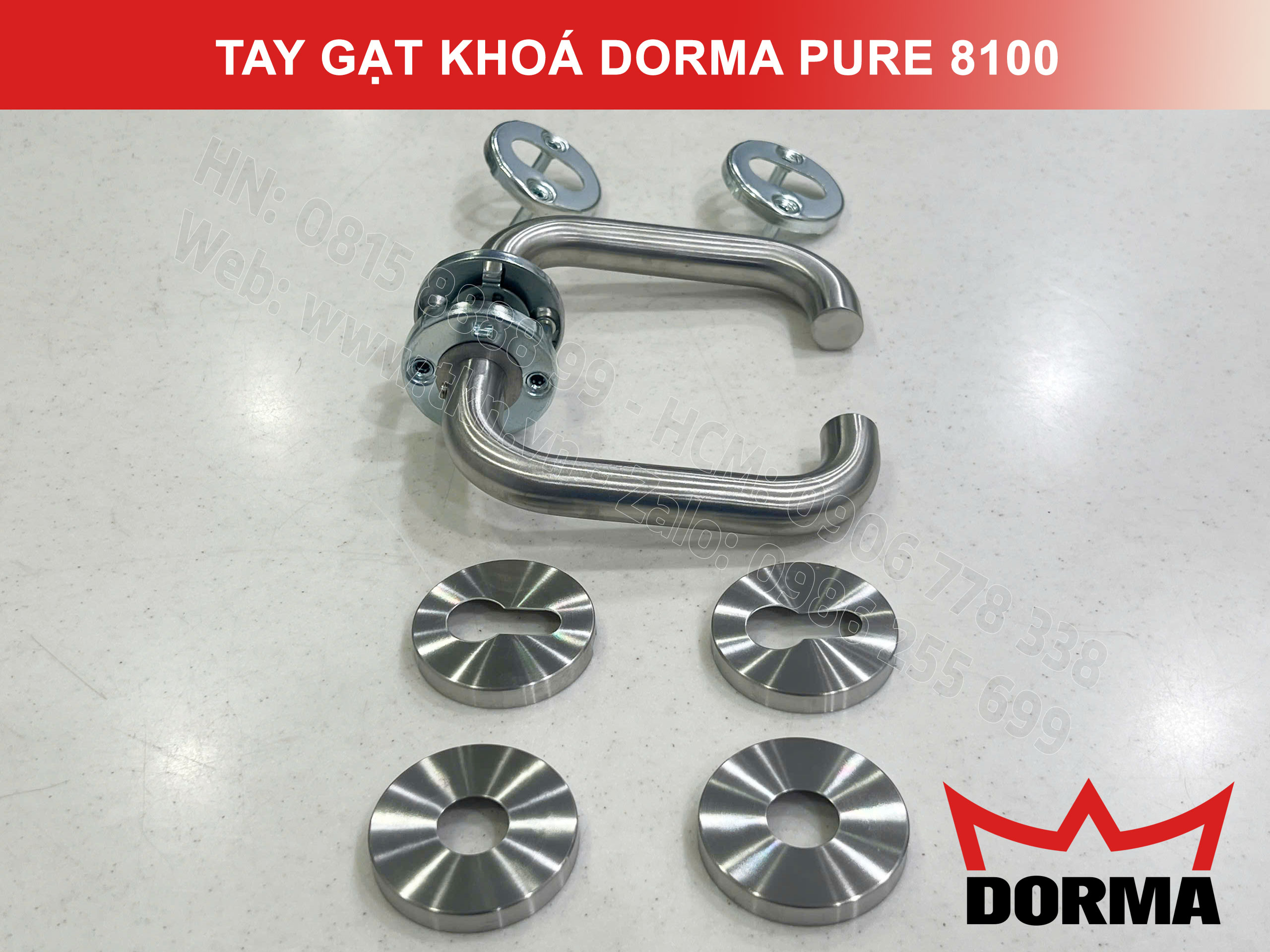 Tay gạt khoá Dorma inox 304 cao cấp dài 140mm Pure 8100 4